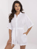 White Short Sleeve Jumpsuit
