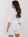 White Short Sleeve Jumpsuit