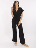 Elegant black jumpsuit with short sleeves