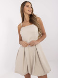 Beige Cocktail Dress with Adjustable Straps