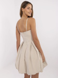 Beige Cocktail Dress with Adjustable Straps