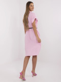 Simple Pink Dress with Collar