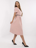 Elegant Midi Dress in Dark Pink