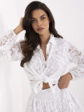 White Set with Long Sleeves and Lace Details