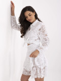 White Set with Long Sleeves and Lace Details