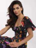 Floral Midi Dress with Short Sleeves