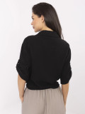 Stylish Black Blouse with 3/4 Sleeves