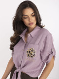 Stylish Purple Blouse with 3/4 Sleeves