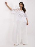 White Boho Blouse with 3/4 Sleeves