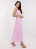 Maxi Dress with Belt in Pink