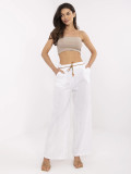 White Wide-Leg Linen Pants