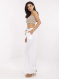 White Wide-Leg Linen Pants