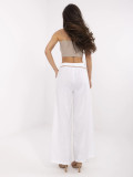 White Wide-Leg Linen Pants