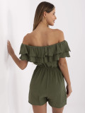 Ruffled Khaki Jumpsuit
