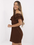 Brown Ruffled Jumpsuit