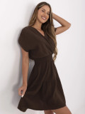 Flared Summer Dress in Dark Brown