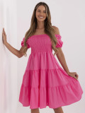Flared Summer Dress in Dark Pink