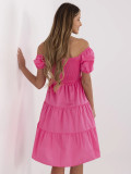 Flared Summer Dress in Dark Pink