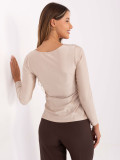Elegant Beige Blouse with Long Sleeves