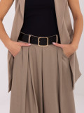 Beige elegant long vest with lining