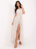 Beige Maxi Dress with Tie