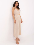 Beige Maxi Dress with Ruffles