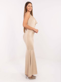 Elegant beige maxi dress