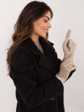 Beige Gloves with Bow