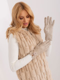 Beige Gloves with Geometric Pattern