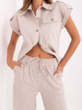 Beige Set with Shirt and Pants