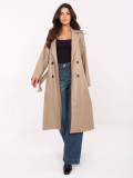 Beige transitional coat with belt