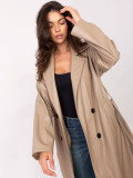Beige transitional coat with belt