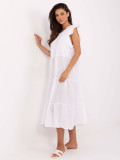 White Oversize Dress with Ruffle