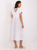 White Oversize Dress with Ruffle