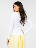 White long sleeve blouse with lining