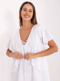 White Oversize Dress with Short Sleeves