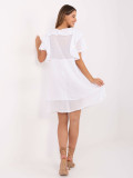 White Oversize Dress with Short Sleeves