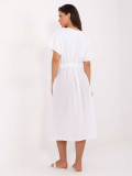 White Flared Dress with Short Sleeves