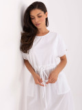 White Flared Dress with Short Sleeves