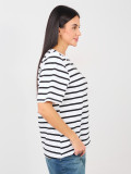 White striped T-shirt with short sleeves