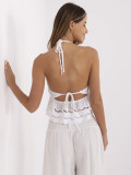 White Boho Top with Lace Pattern