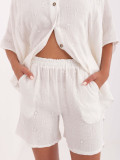White Set with 3/4 Sleeves and Shorts