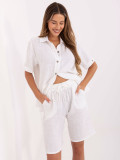 White Blouse and Shorts Set