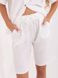 White Blouse and Shorts Set