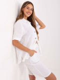 White Blouse and Shorts Set