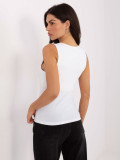 White sleeveless smooth top