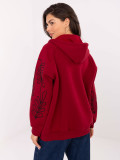 Burgundy hoodie with embroidery