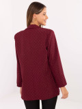 Elegant burgundy blazer with appliqué and lining