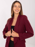 Elegant burgundy blazer with appliqué and lining