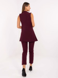 Long elegant burgundy vest with lining